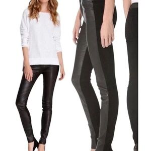 Vince 100% Leather Suede Black skinny leggings Size S / P
